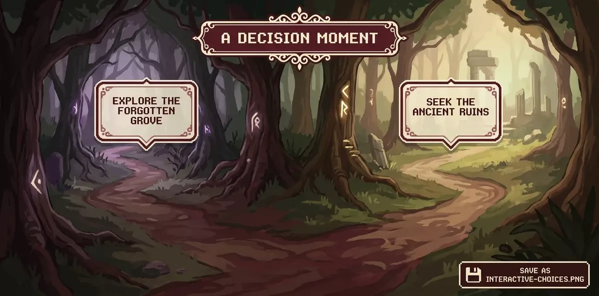 Branching story choices visualization